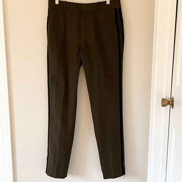 James Perse NWT Army Green Trouser with Navy stripes size 30 - Picture 1 of 7